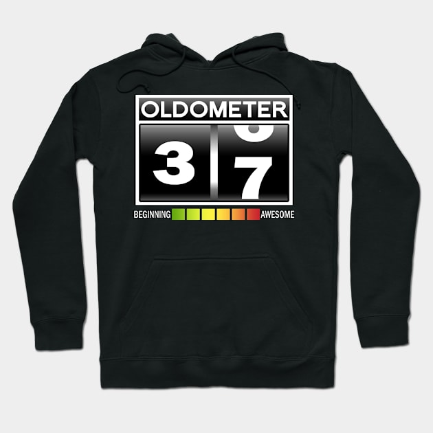 Oldometer 37 Awesome Since 1983 Funny 37th Birthday Gift Hoodie by Shops PR